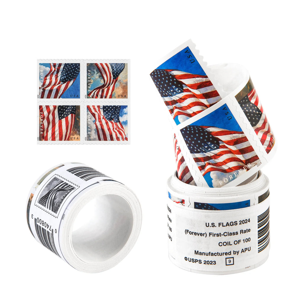 US Flags Self-Stick Rolls - 1000 Forever Stamps