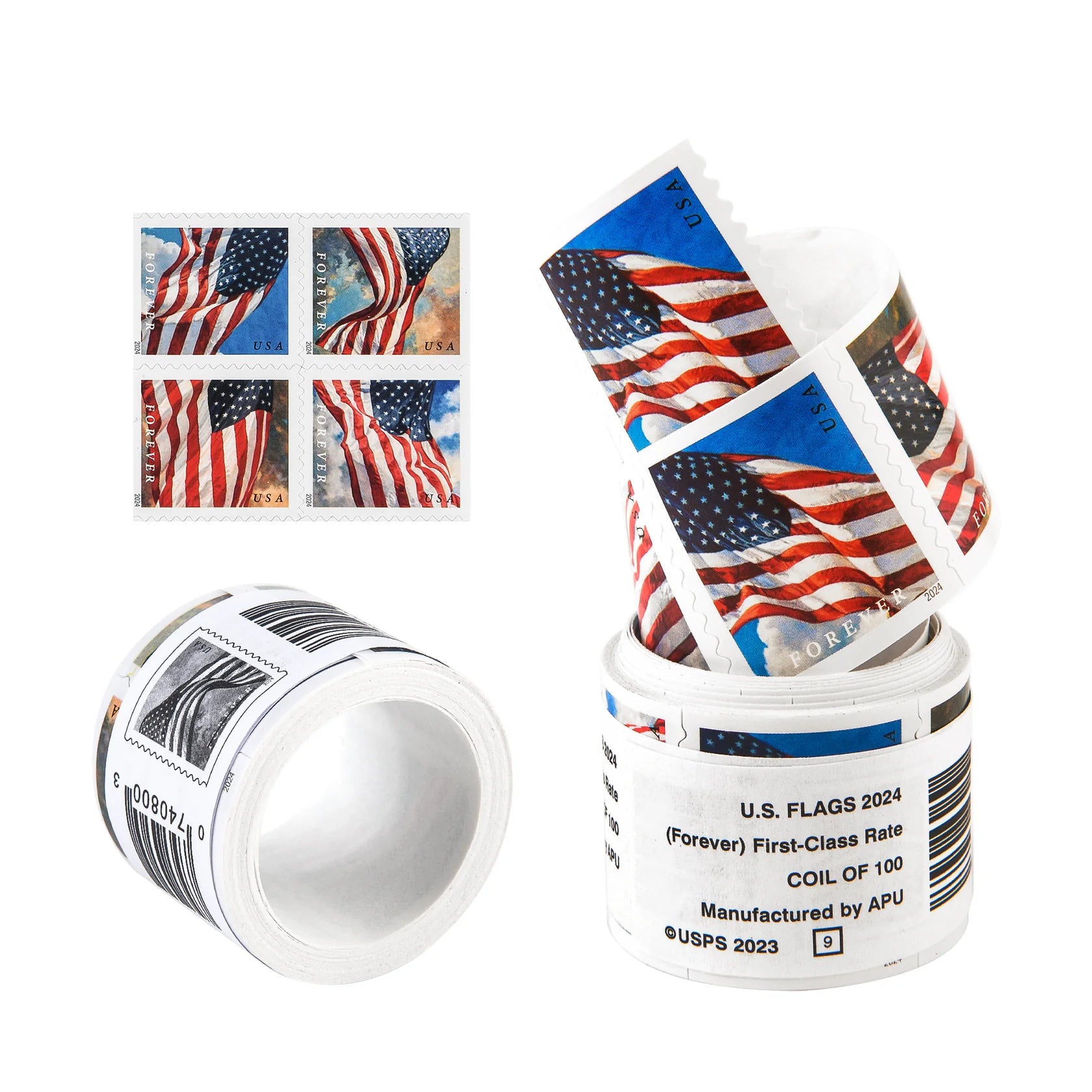US Flags Self-Stick Rolls - 1000 Forever Stamps