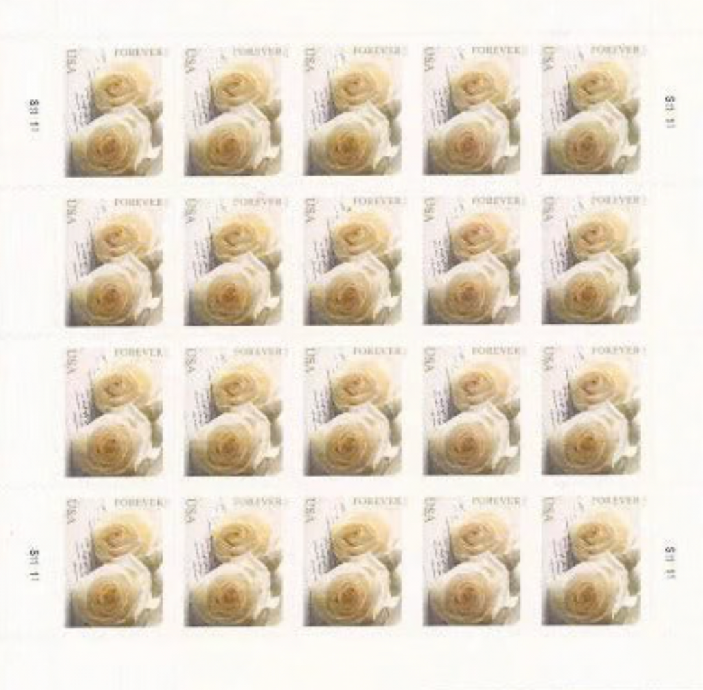 Wedding Rose Self-Stick - 1000 Forever Stamps
