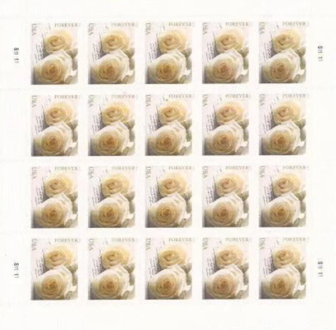 Wedding Rose Self-Stick - 1000 Forever Stamps