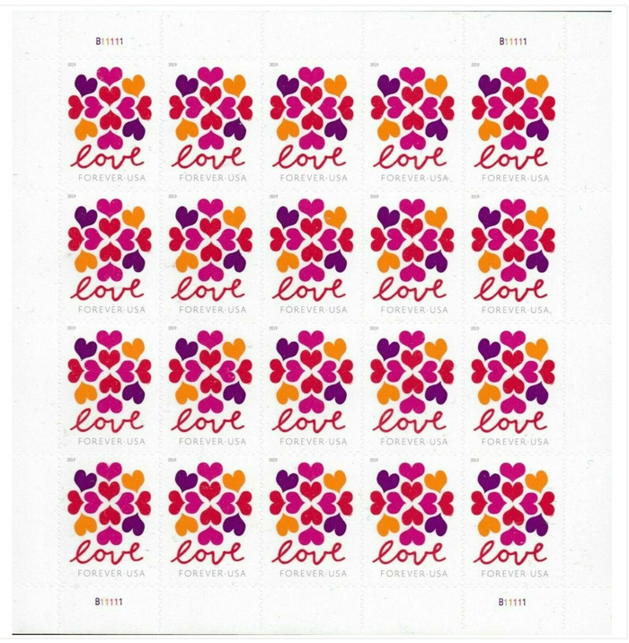 Love Hearts Blossom Self-Stick - 1000 Forever Stamps
